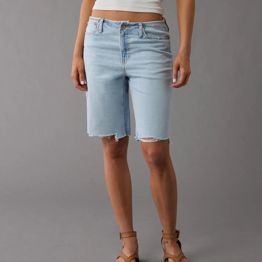 American Eagle Outfitters Light Blue Denim Bermuda Shorts